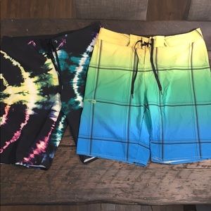 Hang Ten 2 Board Shorts Swim Lot Size 34